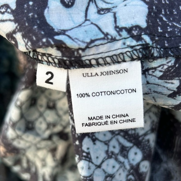 New Ulla Johnson Iliana Floral Print Midi Dress Cotton Rainforest 2 - Picture 15 of 16